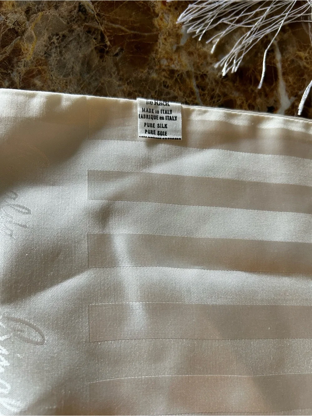 Rinaldo Carelli pure silk (Made In Italy)Cream Fringe Scarf for Men
